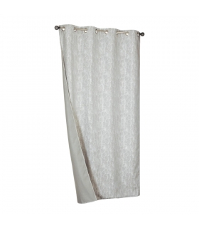 Rideau isolant thermique jacquard gris clair, 135x240cm - installation facile, Atout Ciel Rideau isolant thermique jacquard gris clair, 135x240cm - installation facile, Atout Ciel