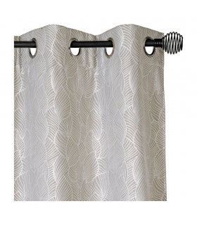 Rideau isolant thermique jacquard gris clair, 135x240cm - installation facile, Atout Ciel Rideau isolant thermique jacquard gris clair, 135x240cm - installation facile, Atout Ciel