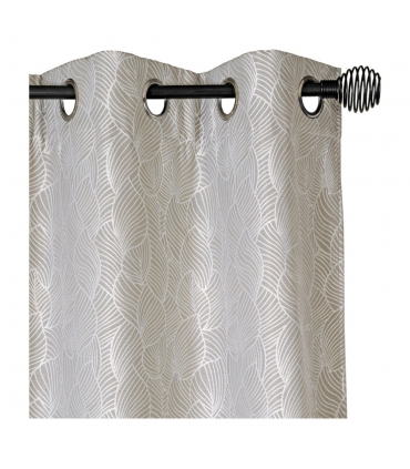 Rideau isolant thermique jacquard gris clair, 135x240cm - installation facile, Atout Ciel