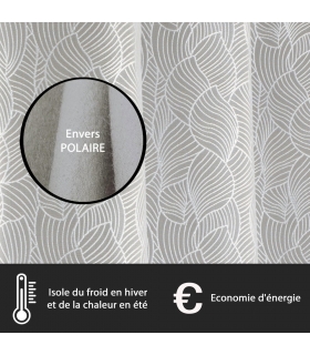 Rideau isolant thermique jacquard gris clair, 135x240cm - installation facile, Atout Ciel Rideau isolant thermique jacquard gris clair, 135x240cm - installation facile, Atout Ciel