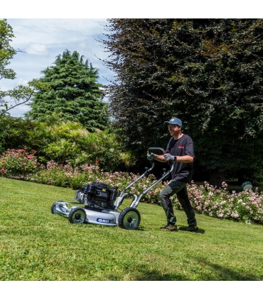 Tondeuse à gazon autotractée 53 cm - 3 000 m², Mulching  moteur Kawasaki 179 cm3, Démarrage électrique, 2 Vitesses AV -