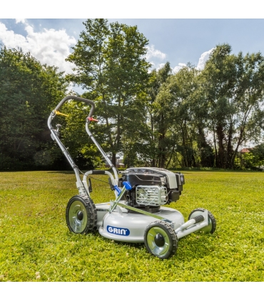 Tondeuse thermique professionnelle 53cm - mulching haute performance, moteur Briggs  Stratton 190cm3 - 2 vitesses avant - GRIN