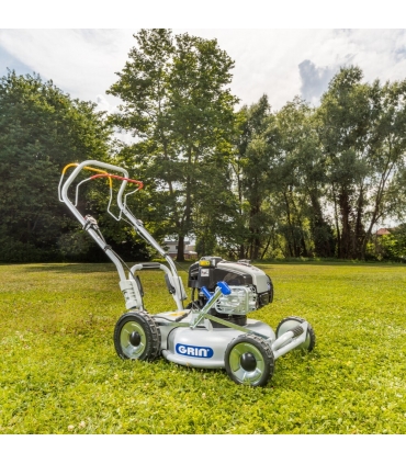 Tondeuse thermique Briggs  Stratton 163 cm3, démarrage électrique - Mulching avancé, 1200m2, 1 Vitesse AV - GRIN HM46A-IS