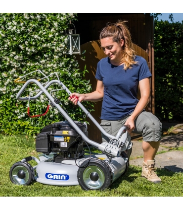 Tondeuse thermique tractée, moteur 163cm3 Briggs  Stratton, Mulching avancé, 1200m2 - GRIN HM46A