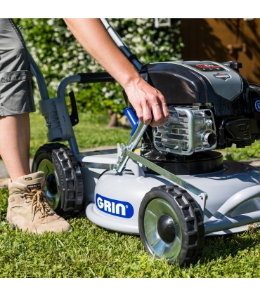 Tondeuse thermique tractée, moteur 163cm3 Briggs  Stratton, Mulching avancé, 1200m2 - GRIN HM46A