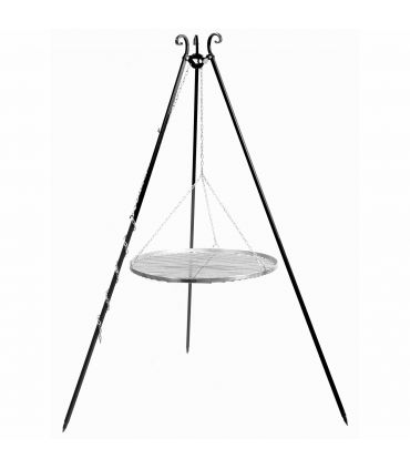 Barbecue Grille de Cuisson suspendu sur Trépied 180 cm – en acier inox 50 cm