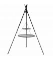 Barbecue 2 grilles de Cuisson suspendu TIPI sur Trépied 210 cm  en acier 80 cm et 40 cm - Ref. 111447, CookKing