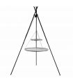 Barbecue 2 grilles de Cuisson suspendu TIPI sur Trépied 210 cm  en acier inox 70 cm et 40 cm - Ref. 111448, CookKing