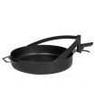 Poêle pour braséro en acier naturel, 50cm, poignée inclue, CookKing, 121206