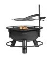 Braséro de jardin BANDITO, grille multifontionnelle inclue, acier naturel, CookKing, 111355