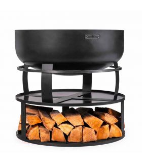 Base ronde avec range-bûches pour braséro 62 cm Base ronde avec range-bûches pour braséro 62 cm