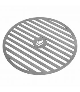 Plaque en acier inox pour braséro 102 cm avec une grille 50 cm et 4 poignées Plaque en acier inox pour braséro 102 cm avec une grille 50 cm et 4 poignées