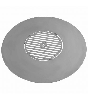 Plaque en acier inox pour braséro 102 cm avec une grille 50 cm