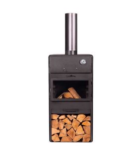 Cheminée d'extérieur «VENTO» avec le four et double vitrage