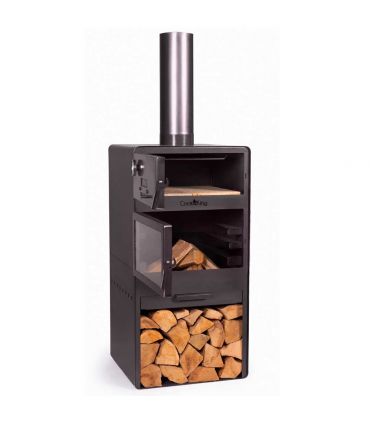 Cheminée d'extérieur «VENTO» avec le four et double vitrage