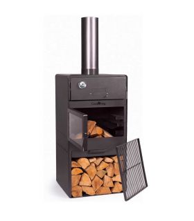 Cheminée d'extérieur «VENTO» avec le four et double vitrage