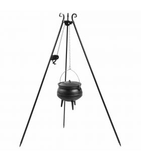 Trépied 180 cm pour marmite africaine en fonte 9 l avec moulinet