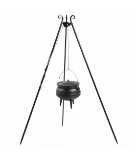 Marmite africaine 13 l en fonte sur Trépied 180 cm