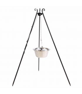 Bouilloire hongroise inox 14 l sur Trépied 180 cm