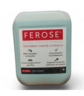 Traitement curatif anti rouille convertisseur de rouille Ferose - bidon 10 litres Traitement curatif anti rouille convertisseur de rouille Ferose - bidon 10 litres