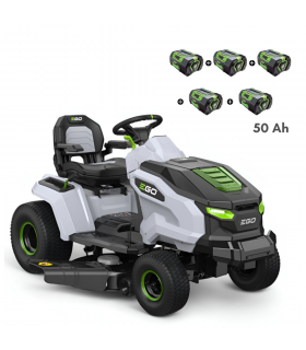 PACK Tracteur électrique à batterie à éjection latérale et mulching, 5 batteries 10Ah et chargeur rapide - EGO TR4201E PACK Tracteur électrique à batterie à éjection latérale et mulching, 5 batteries 10Ah et chargeur rapide - EGO TR4201E