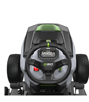 PACK Tondeuse autoportée sur batteries EGO, Lames 98cm, Bac arrière 300l et mulching, 5 batteries 10Ah et chargeur rapide -