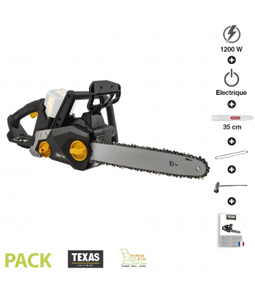 Pack tronçonneuse à batterie 40V guide Oregon 35 cm batterie 4Ah chargeur Texas CSX4000