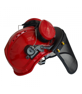 Casque de protection EPI 3 en 1 avec visière, coque et protection auditive Dunsch 73130007