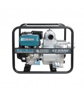 Motopompe 3 pouces spéciale eaux très chargées 60000l/h moteur 269 cc Könner  Söhnen KS 80MW Motopompe 3 pouces spéciale eaux très chargées 60000l/h moteur 269 cc Könner  Söhnen KS 80MW