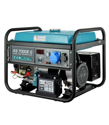 Groupe électrogène à essence/gaz 5,5 kW avec démarrage électrique - Könner & Söhnen KS 7000E G