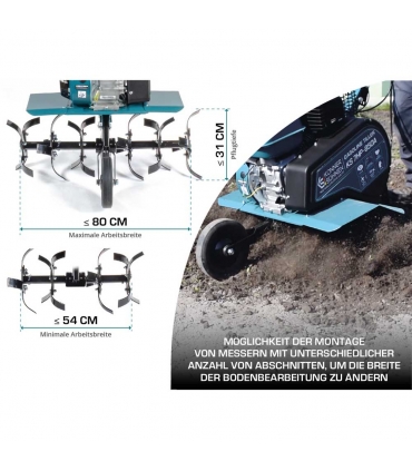 Motobineuse thermique compacte 212cc, largeur de labourage 80 cm - Könner  Söhnen KS 7HP-850A