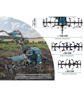 Motoculteur à essence 212 cc 7 CV, largeur 108 cm, 2 vitesses avant/1 arrière - KS 7HP-1050G Motoculteur à essence 212 cc 7 CV, largeur 108 cm, 2 vitesses avant/1 arrière - KS 7HP-1050G