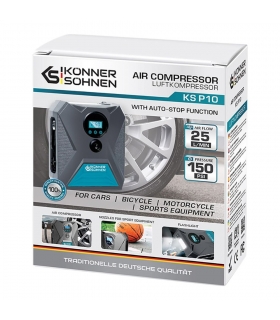 Compresseur automobile 120W, 25L/min, 10 bars, Câble de 3 mètres - Könner  Söhnen KS P10 Compresseur automobile 120W, 25L/min, 10 bars, Câble de 3 mètres - Könner  Söhnen KS P10