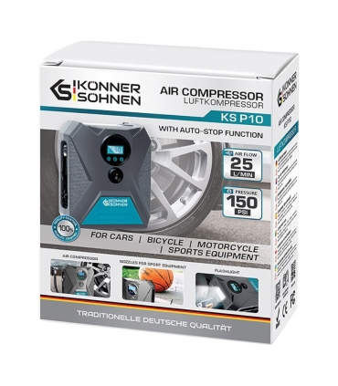 Compresseur automobile 120W, 25L/min, 10 bars, Câble de 3 mètres - Könner  Söhnen KS P10