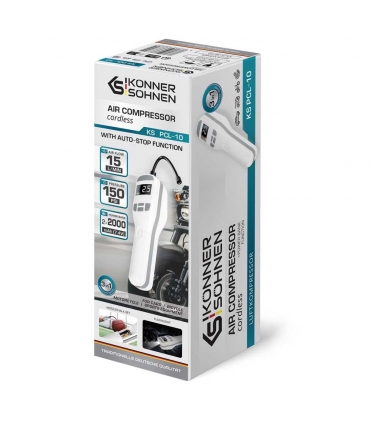 Compresseur d'air à batterie 10 bars, Manomètre digital - Könner  Söhnen KS PCL-10