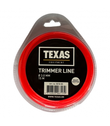 Fil professionnel étoile pour débroussailleuse 3mm, 15 mètres - TEXAS 5018-00