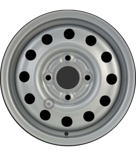Jante tôle 13 pouces - 4 Trous - 5x13  4x108  ET41  AL63,3  argent