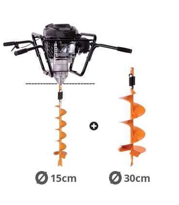 Tarière thermique 4 temps 150 cm3 vrilles 15 et 30cm Villager VPH 170