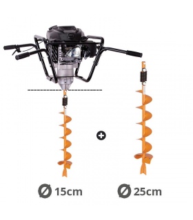 Tarière thermique 4 temps 150 cm3 mèches 15 et 25cm Villager VPH 170
