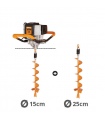 Tarière motorisée 43cc 2 temps Villager VPH 43 avec vrilles 15 et 25cm