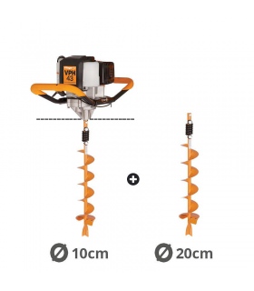 Tarière thermique 43cc 2 temps Villager VPH 43 Mèches 100 200mm