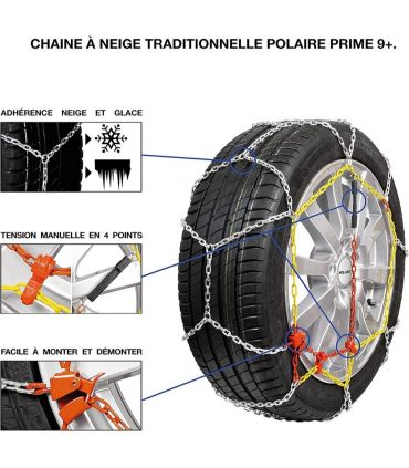 Chaîne neige pneu 215/60R15, montage rapide acier 9mm - Polaire 0090-PR9C-16