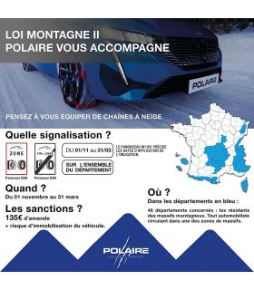 Chaîne neige pneu 195/75R14, montage rapide acier 9mm - Polaire 0090-PR9C-5