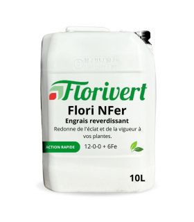 Engrais gazon au fer Flori NFer 12-0-0   6Fe 10L pour reverdissement des plantes - Florivert NEG00989