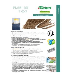 Engrais universel Flori Or 7-2-7 20 kg action équilibrée sol-plante-racine, à épandre toute l'année - Florivert NEG00992