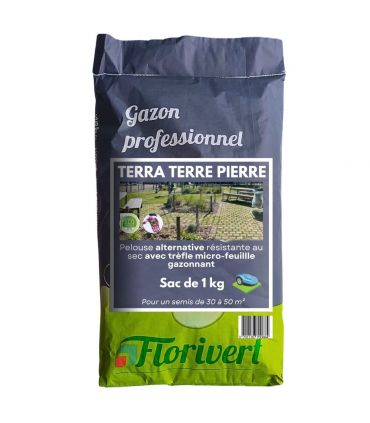 Graines de pelouse Terra Terre Pierre 1 kg résistantes au sec, idéal robot tondeuse - Florivert 1206460