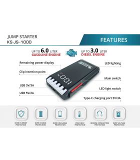 Booster de batterie voiture, batterie 12000 mAh, Könner  Söhnen, KS JS-1000