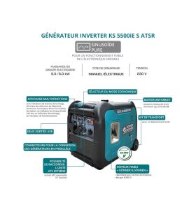 Générateur-onduleur, avec boîte anti-bruit, 5500W - Könner  Söhnen KS 5500iES ATSR Générateur-onduleur, avec boîte anti-bruit, 5500W - Könner  Söhnen KS 5500iES ATSR
