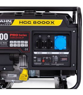 Générateur électrique portable 6 kW AVR pour chantiers, secours et ateliers - Hahn  Sohn HGG 8000X Générateur électrique portable 6 kW AVR pour chantiers, secours et ateliers - Hahn  Sohn HGG 8000X
