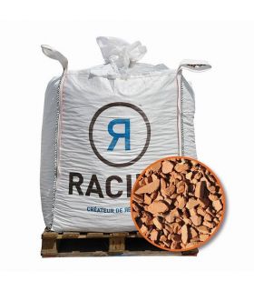Paillage minéral décoratif en brique pilée 10/25 big bag 1 m3 pour 20m2 Paillage minéral décoratif en brique pilée 10/25 big bag 1 m3 pour 20m2